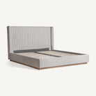 Cama tapizada gris Calobra