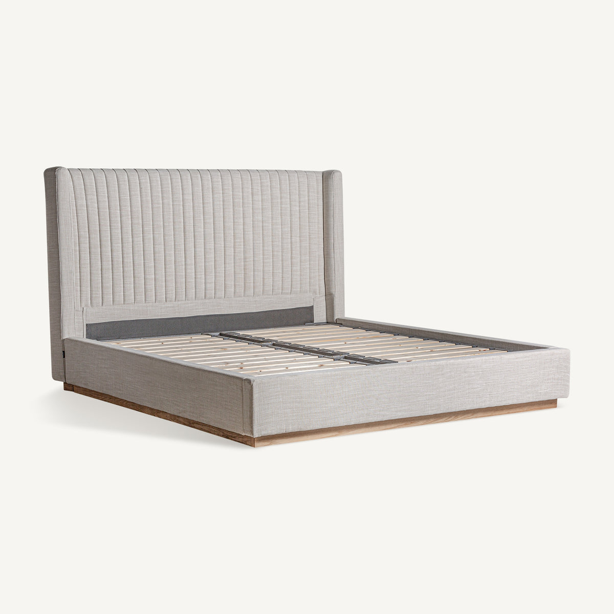 Cama tapizada gris Calobra