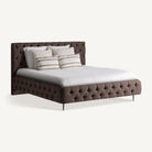 Cama tapizada marrón Porter