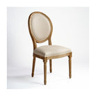 Silla de roble natural y lino Ardales