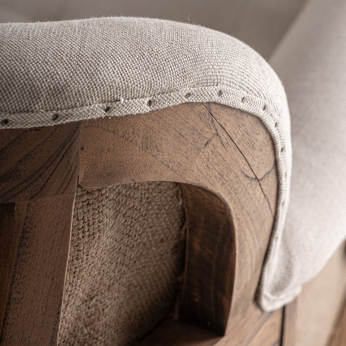 Chaise longue de mindi y lino crema Garrobo