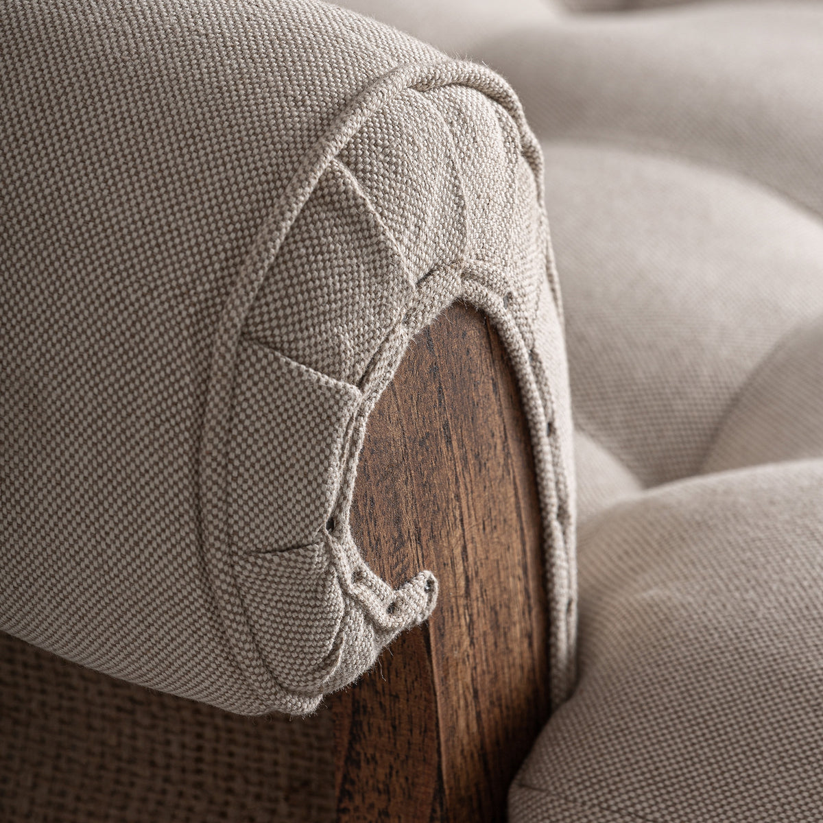 Chaise longue de mindi y lino crema Garrobo