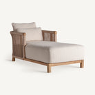 Chaise longue de teca y cuerda Fustam