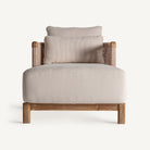 Chaise longue de teca y cuerda Fustam