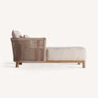 Chaise longue de teca y cuerda Fustam