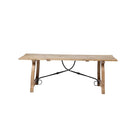 Mesa de comedor de olmo y hierro con apliques de forja Sisargas
