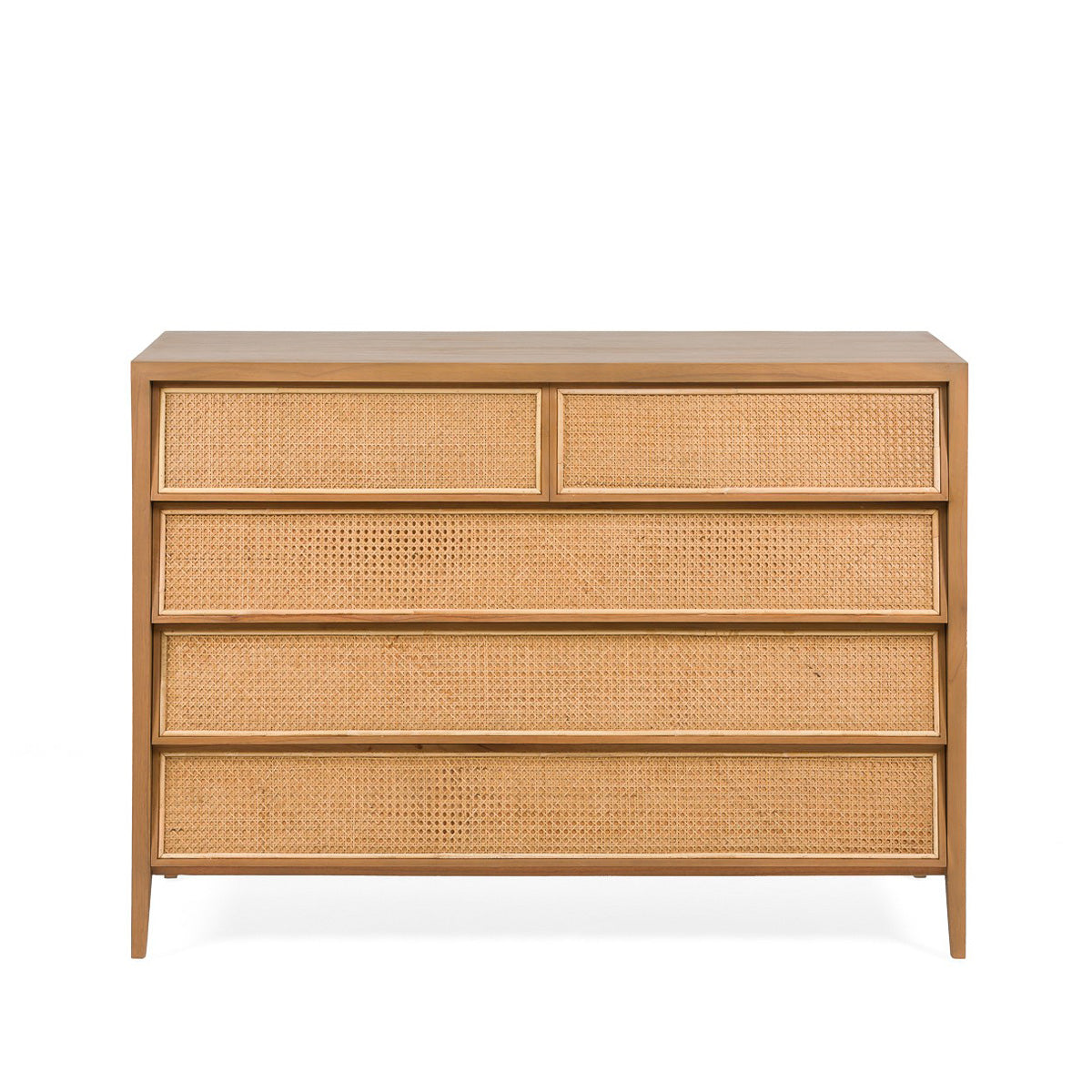 Cómoda de madera de cedro y ratán Potenza