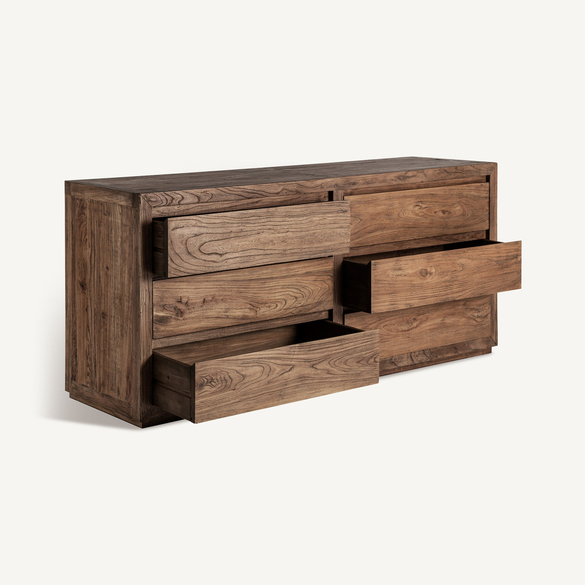 Cómoda de madera de olmo Mercadal grande