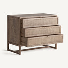 Cómoda de madera de olmo y ratán Valldemossa