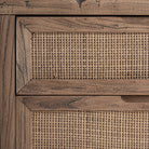 Cómoda de madera de olmo y ratán Valldemossa