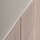 Cómoda de madera nogal y polipiel beige Galifa