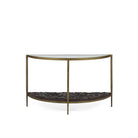 Consola de cristal, metal y madera Cervia