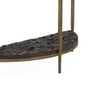 Consola de cristal, metal y madera Cervia