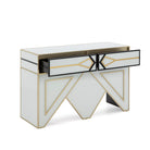 Consola de cristal y metal Saluzzo