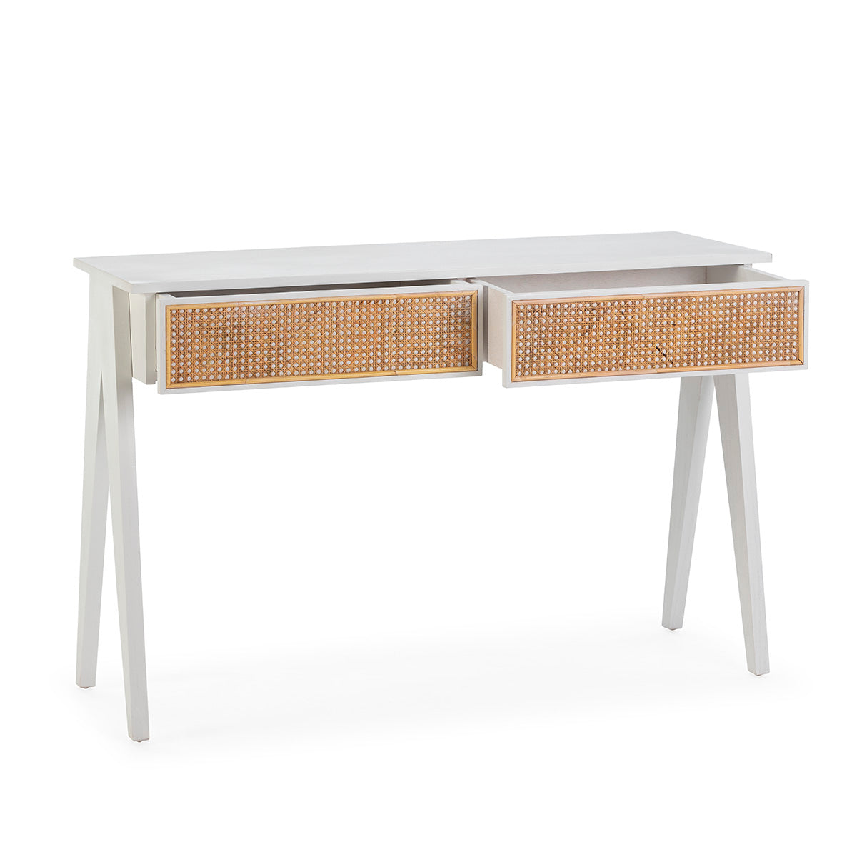 Consola de madera de cedro y ratán Plasencia