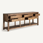 Consola de madera de olmo y hierro Mercadal 220 cm