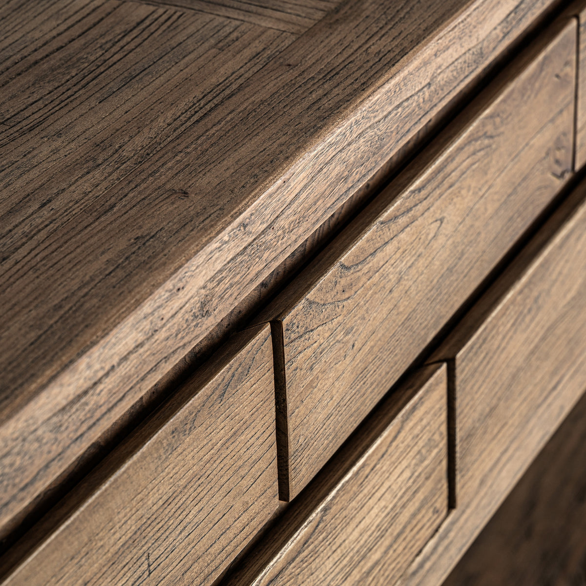 Consola de madera de olmo y hierro Mercadal 220 cm