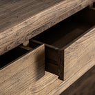 Consola de madera de olmo y hierro Mercadal 220 cm