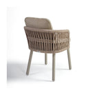 Silla de comedor redonda de exterior de aluminio y cuerda Ribadavia