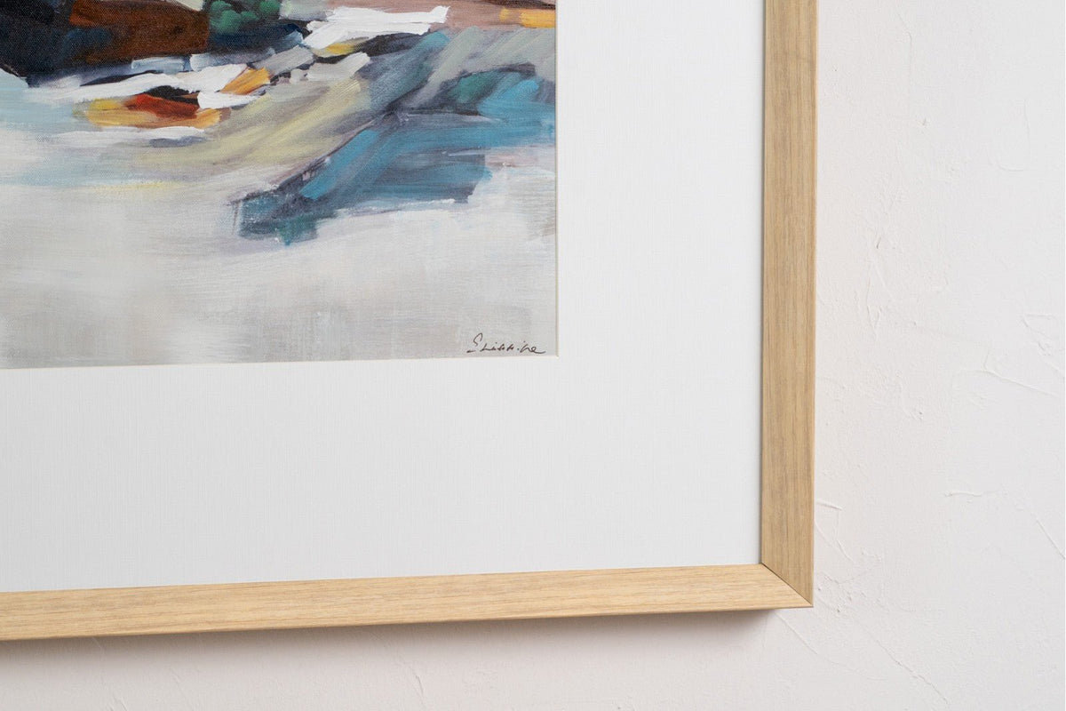 Cuadro Abstracto Horizonte - #pino_y_jacaranda#