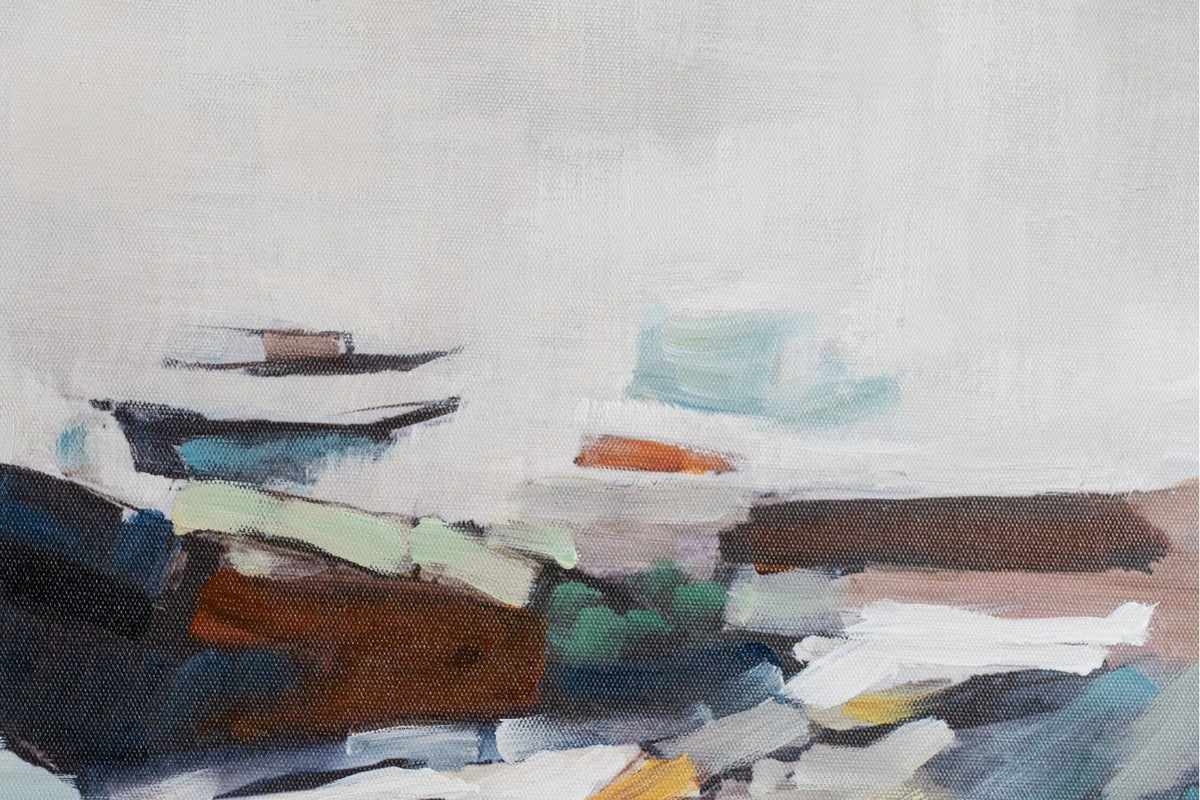 Cuadro Abstracto Horizonte - #pino_y_jacaranda#