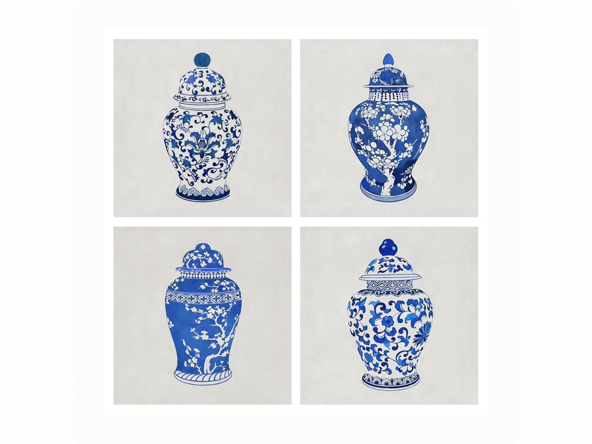 Cuadro Jarrones Orientales - #pino_y_jacaranda#