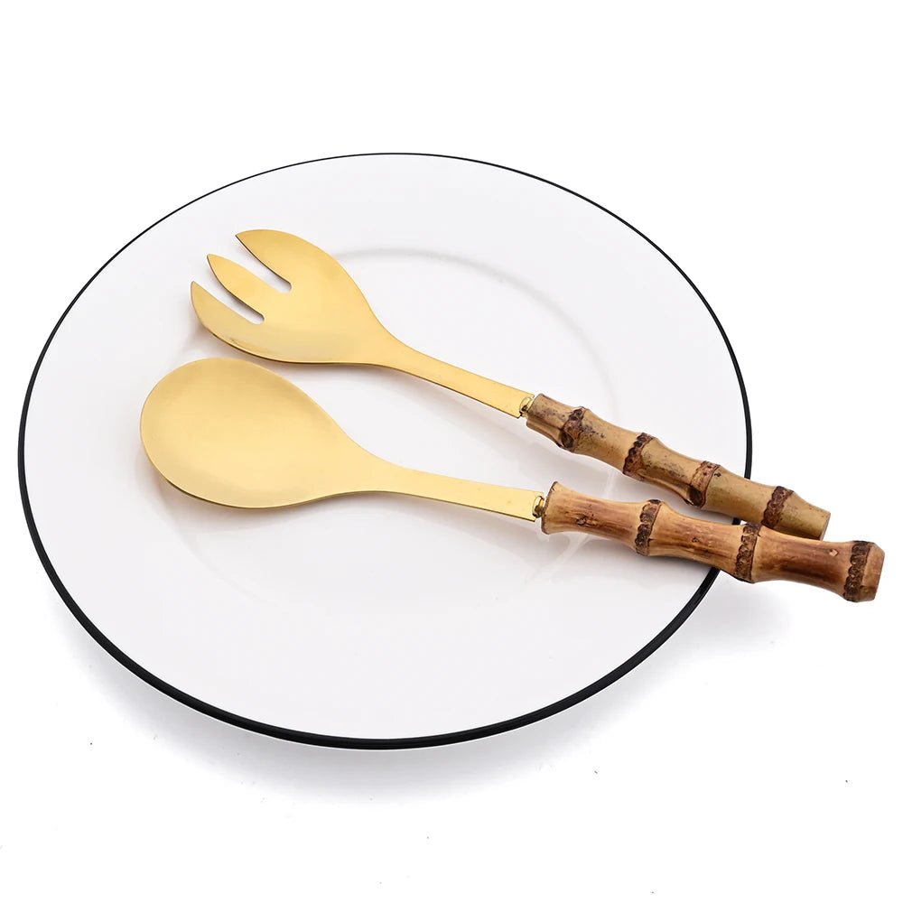 Cubiertos de Servir de Bambú - #pino_y_jacaranda#