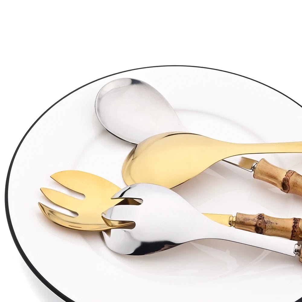 Cubiertos de Servir de Bambú - #pino_y_jacaranda#