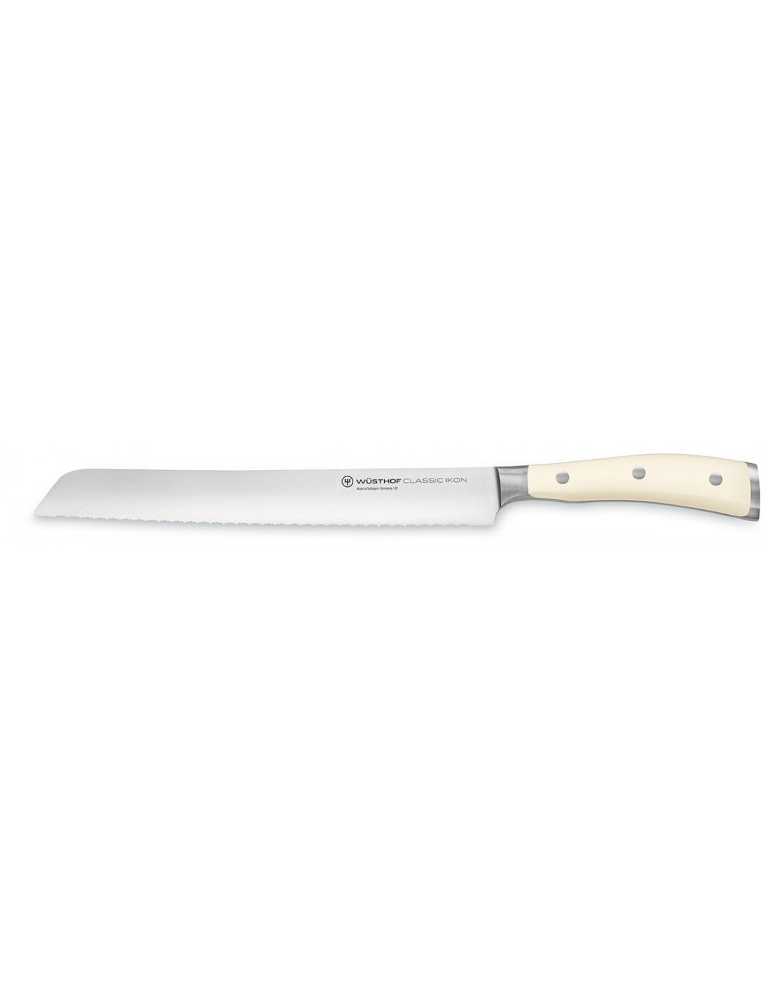 Cuchillo Wüsthof Ikon Creme Pan 23 cm Doble Sierra - #pino_y_jacaranda#
