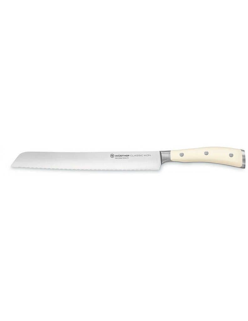 Cuchillo Wüsthof Ikon Creme Pan 23 cm Doble Sierra - #pino_y_jacaranda#
