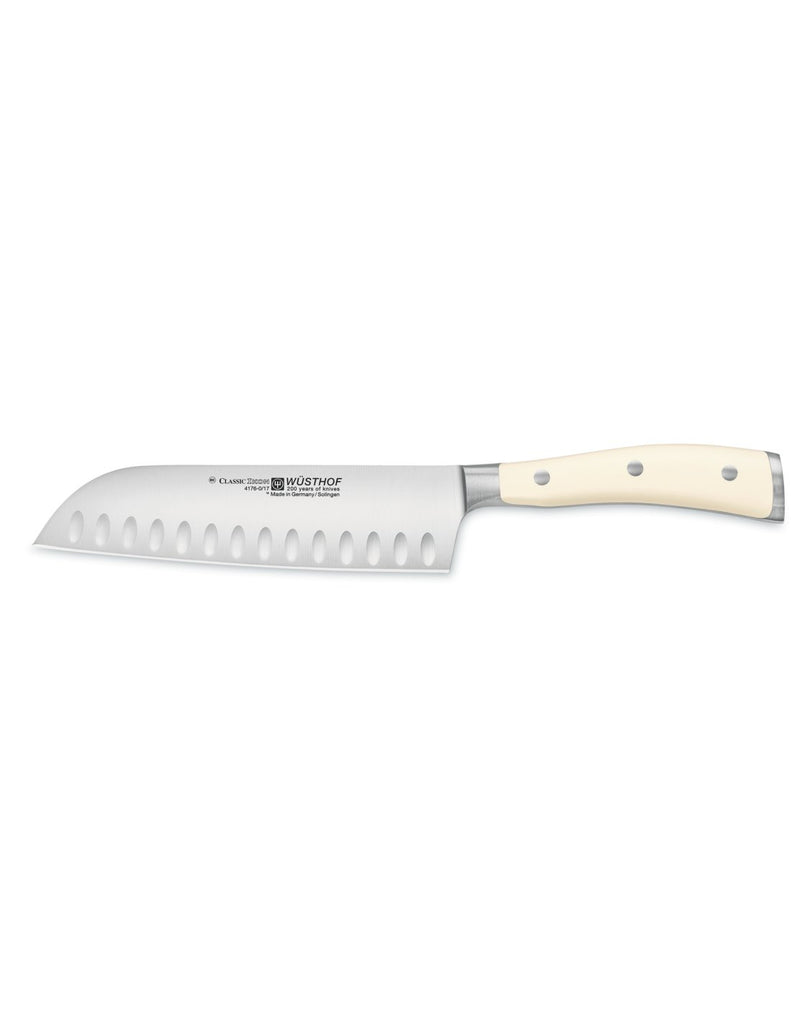 Cuchillo Wüsthof Ikon Creme Santoku Alveolado 17 cm - #pino_y_jacaranda#