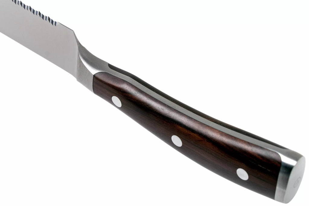 Cuchillo Wüsthof Ikon de Pan 23 cm Doble Sierra - #pino_y_jacaranda#