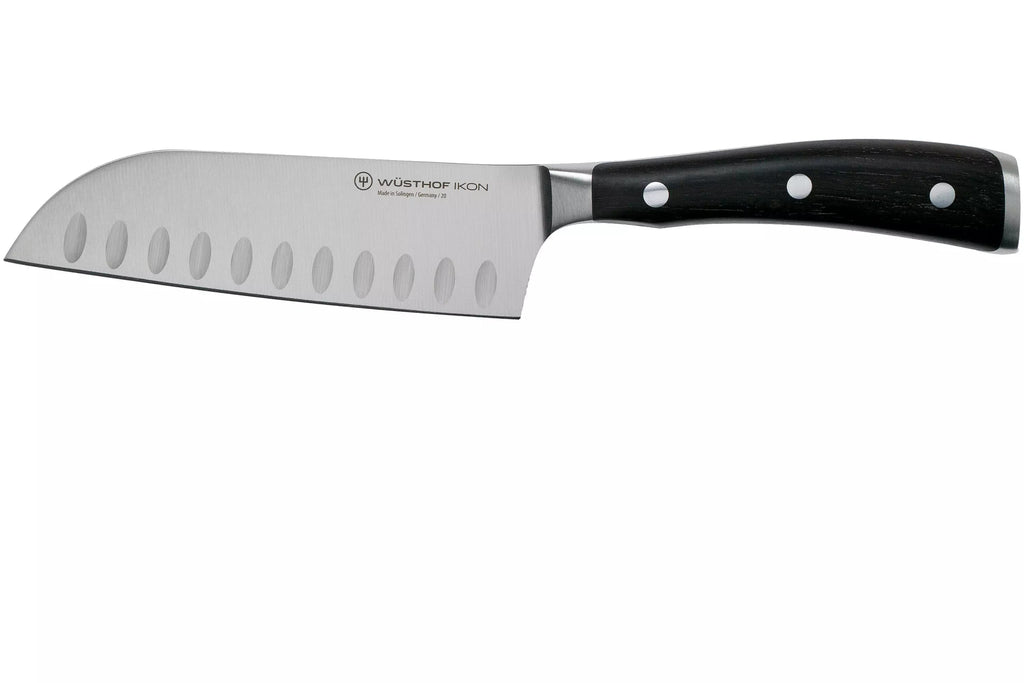 Cuchillo Wüsthof Ikon Santoku Alveolado 14 cm - #pino_y_jacaranda#