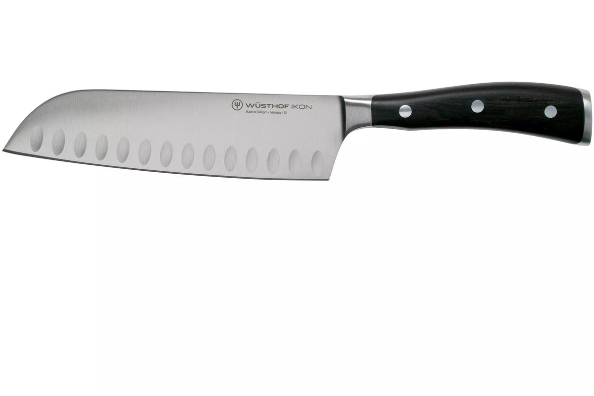 Cuchillo Wüsthof Ikon Santoku Alveolado 17 cm - #pino_y_jacaranda#
