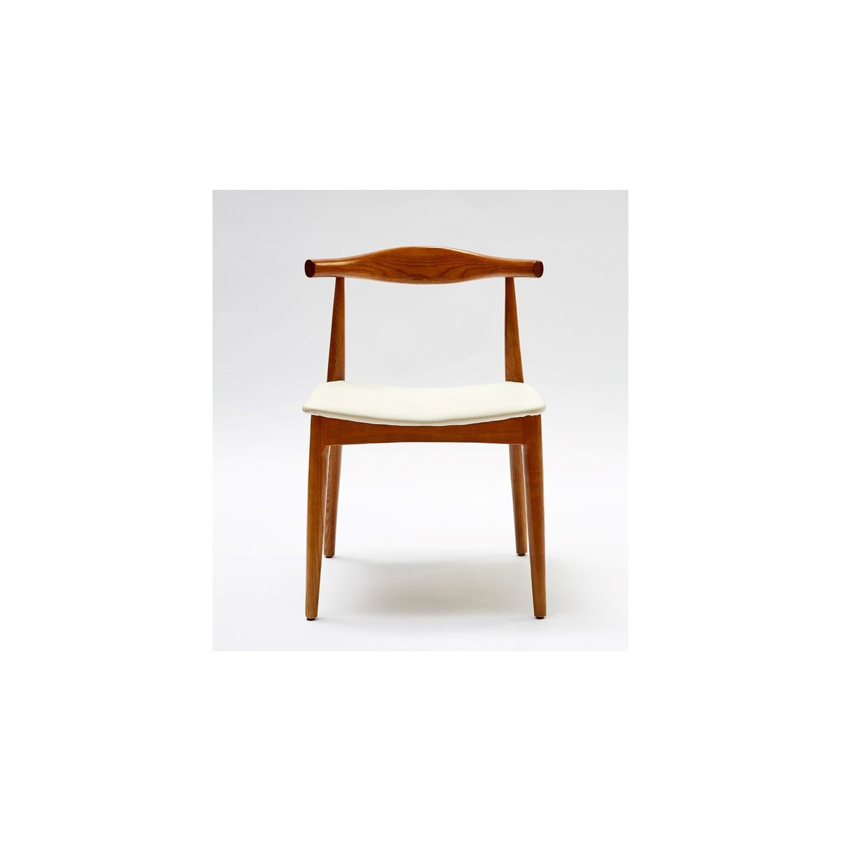 Silla de fresno y polipiel blanca Jubrique