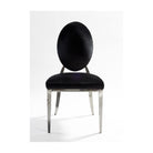 Silla de terciopelo negro y acero Genalguacil