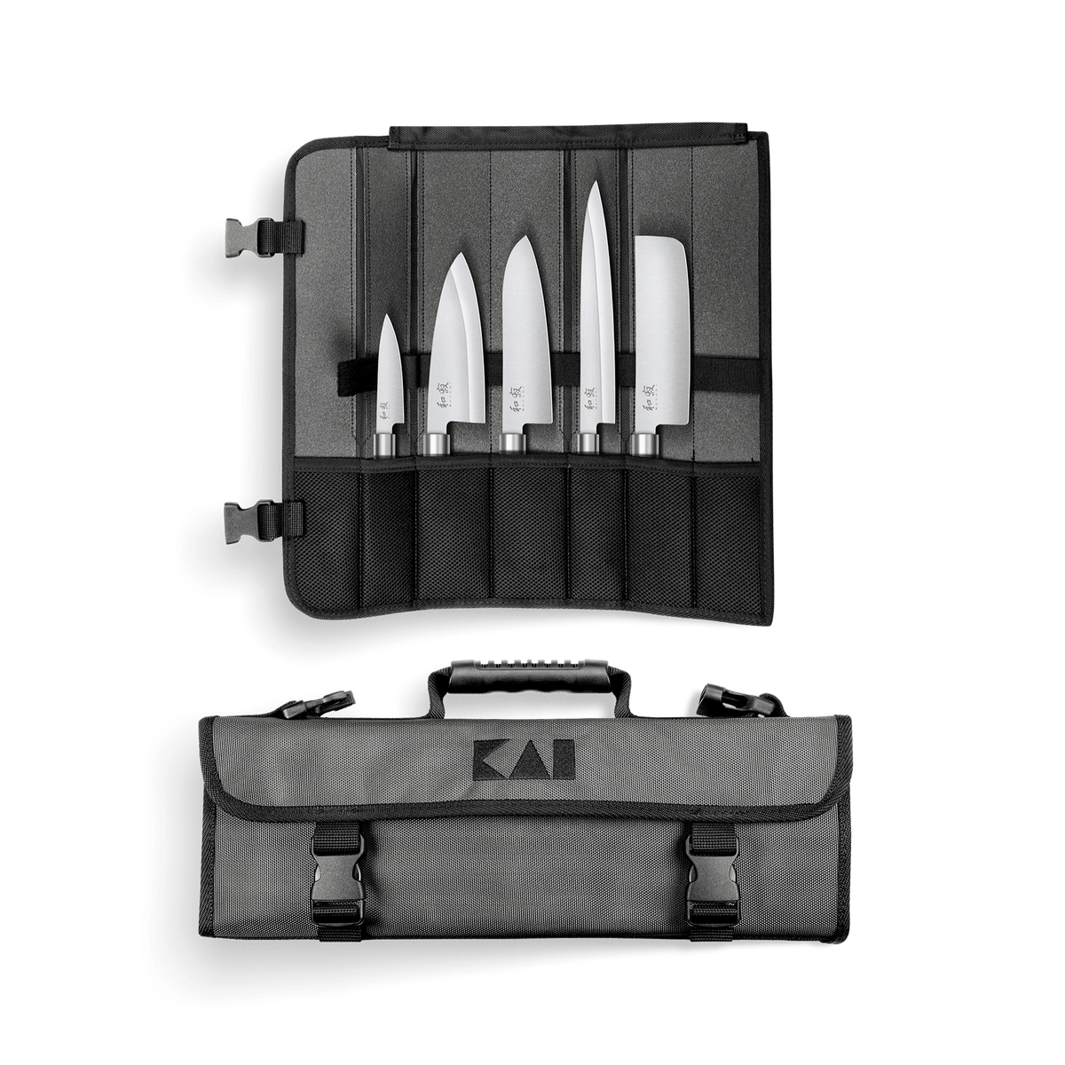Set de 5 cuchillos Kai Wasabi Black Japón con maletín
