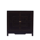 Cómoda negra de olmo con 2 puertas Luqing