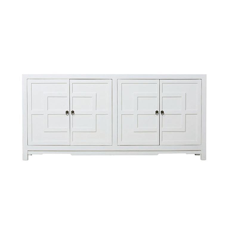 Cómoda blanca de olmo con 4 puertas Lulian