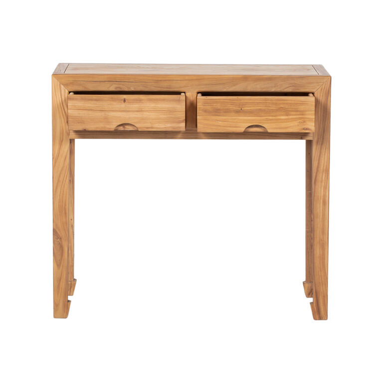 Consola natural de olmo con 2 cajones Xinfeng
