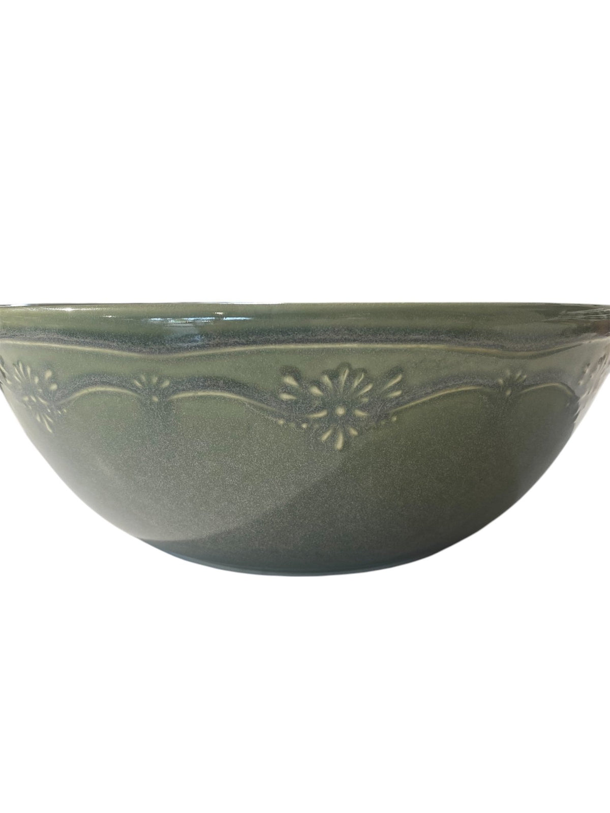 Ensaladera Verde Mediana con Flores - #pino_y_jacaranda#