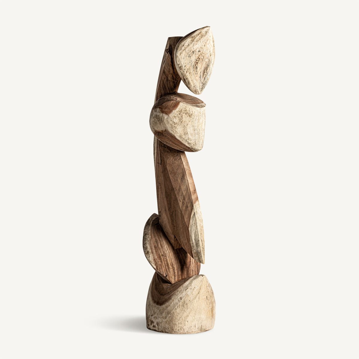 Escultura de madera de teka Delos natural