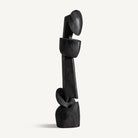 Escultura de madera de teka Delos negra