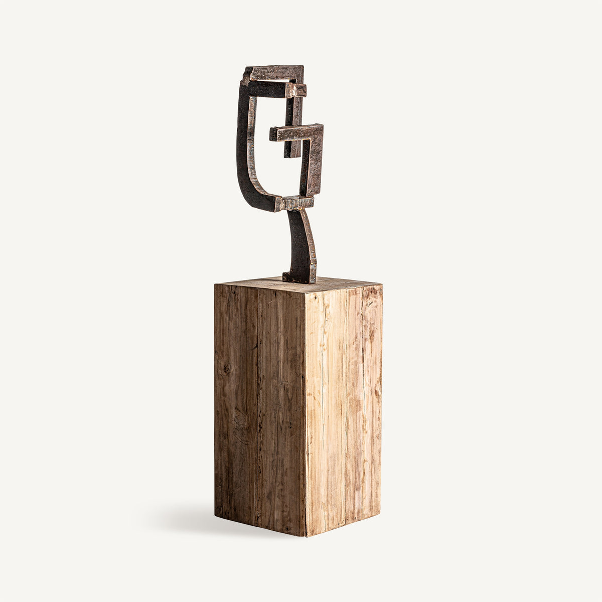 Escultura de madera tropical y hierro Astypalea