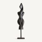 Escultura de pie de madera de suar negra Anogia