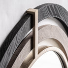 Espejo art déco de madera negra y hierro oro Sangonera