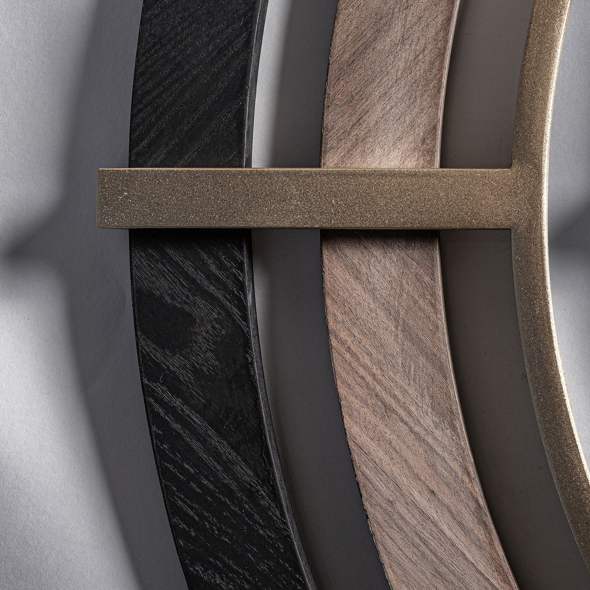 Espejo art déco de madera negra y hierro oro Sangonera