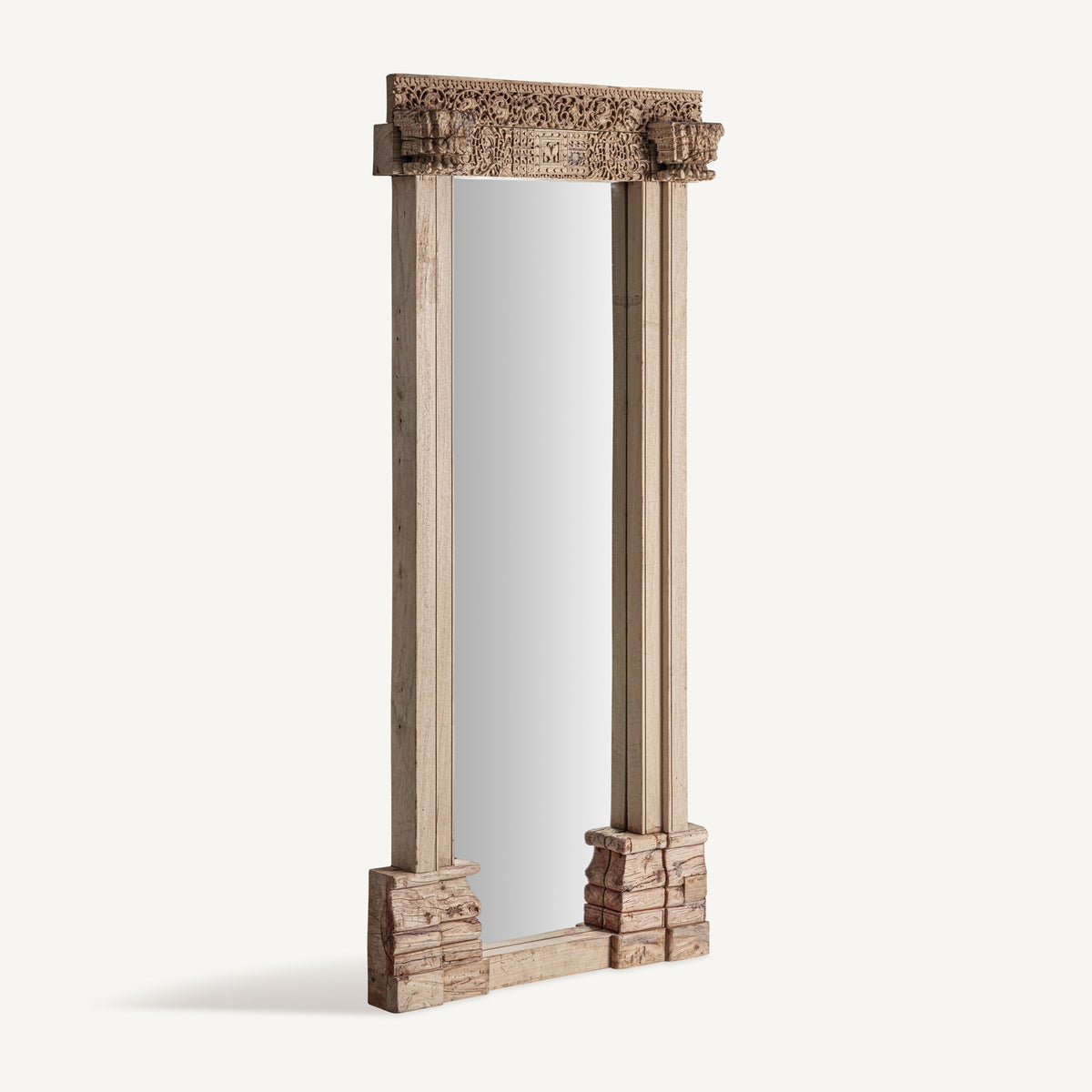 Espejo de madera de teka tallada Kritsa