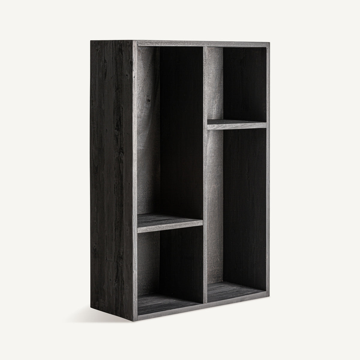 Estantería de madera recuperada negra Atalayón