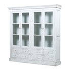 Vitrina blanca de pino con 4 puertas y 8 cajones Yayu